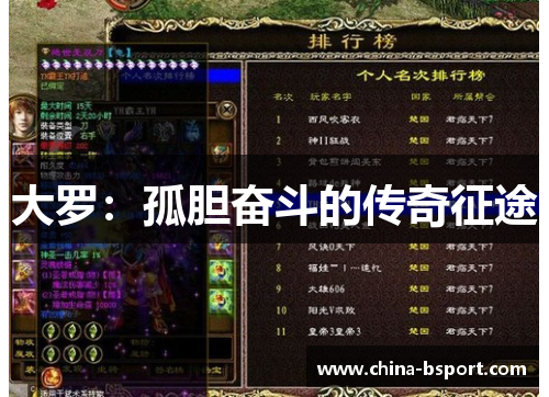 大罗：孤胆奋斗的传奇征途