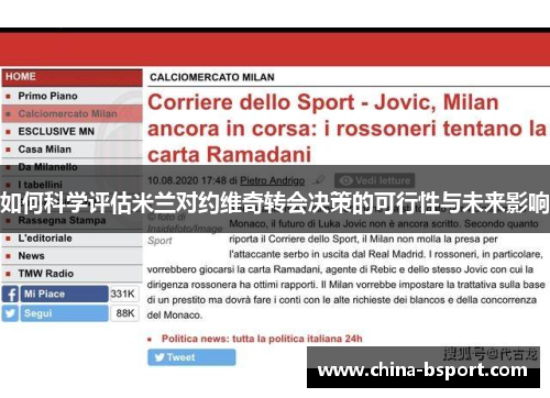 如何科学评估米兰对约维奇转会决策的可行性与未来影响