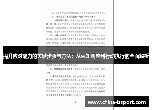 提升应对能力的关键步骤与方法：从认知调整到行动执行的全面解析